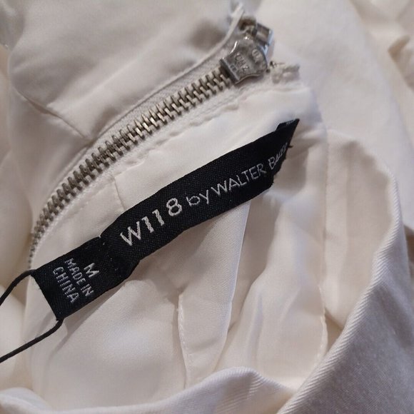 WALTER BAKER Dress Womens M White Jolie Chiffon Cut Out Bridal Bachelorette Flaw - Picture 9 of 16
